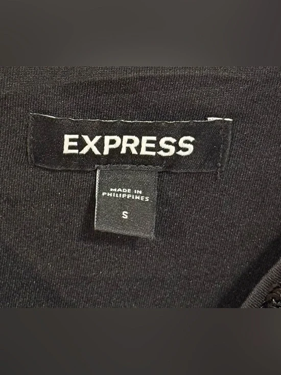 Express Sequin Faux-Wrap Cami Black Bodysuit Women's Size Small - Picture 7 of 7